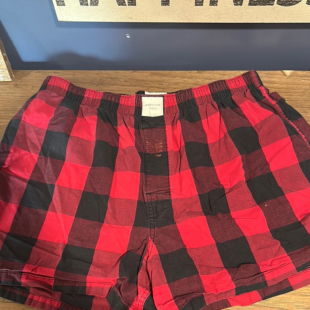American Eagle Outfitters Red and Black Buffalo Plaid Shorts